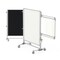 Ghent Partition Mobile 2-Sdd Prcln Whtbrd/Fbrc Blltn Brd, Mag, 46"H x 34"W, Black NEX223MFP-95 - alternate 3